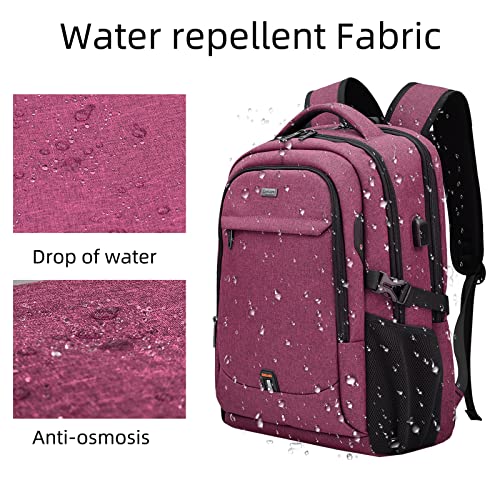 17 Inch Laptop Backpack for Travel Water Resistant College Backpack for Women Laptop Bag with USB Charging Port Work Backpack