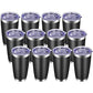 20oz Tumbler with Lid and Straw Stainless Steel Tumbler Cup Bulk Vacuum Insulated Double Wall Travel Coffee Mug Powder Coated Coffee Cup (12 Count)