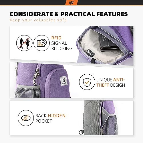 Sling Bag RFID Crossbody Sling Backpack Cross Body Shoulder Bag Travel Hiking Daypack for Women Men