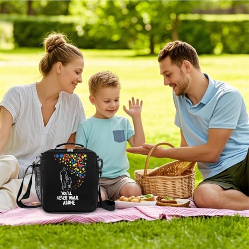 Autism Lovely Kids Lunch Box for Girls Boys Reusable Insulated Lunch Bag for Kids Toddler Thermal Cooler Spacious Lunchbox with Shoulder Strap Lunchbag for School Work Picnic (print 11)