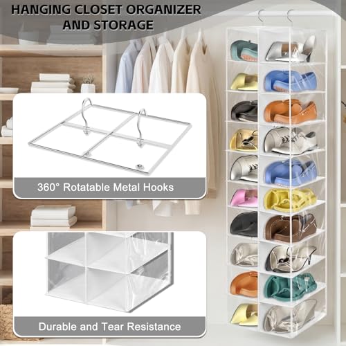 20 Section Hanging Shoe Organizer for Closet