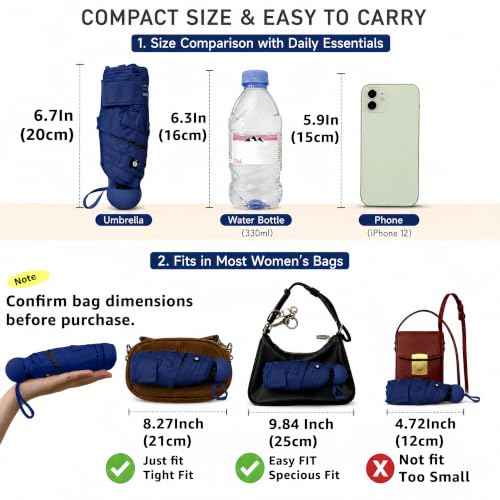 Mini Travel Umbrella with UV Sun Protection
