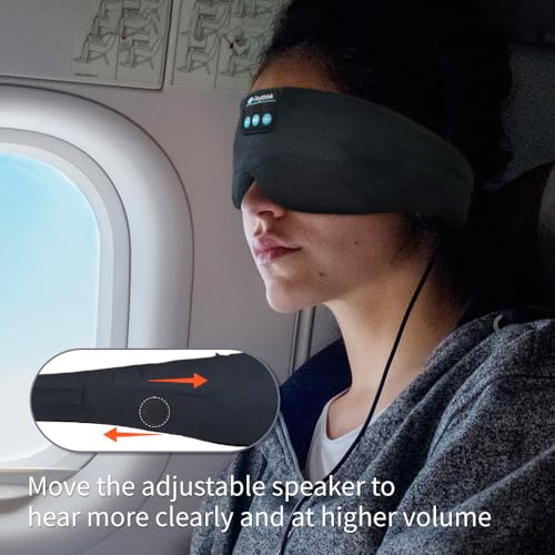 Sleep Headphones Sleep Mask Kids Children Wireless Music Eye Mask Sleeping Headphones Headband for Side Sleepers Silk Sleep Mask with Wireless Headphones Ultra