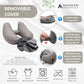 Inflatable Travel Pillow for Airplanes with Comfort Hood