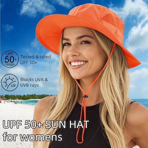 Women's UPF 50+ Safari Sun Hat Breathable UV Protection Fishing Hat