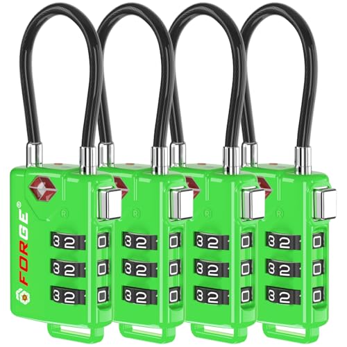 TSA Approved Cable Luggage Locks (4 Count)
