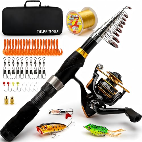 Carbon Telescopic Fishing Rod & Reel Travel Kit