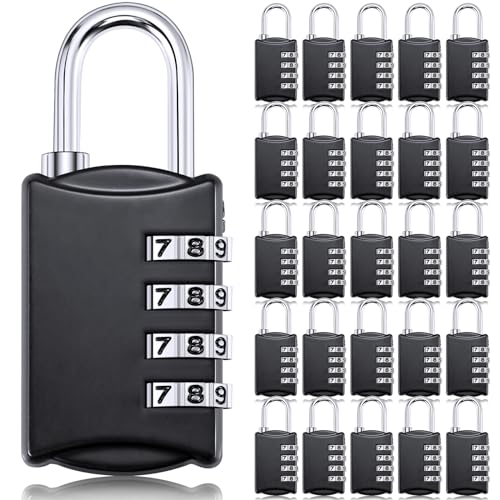 25 Pcs 4 Digit Combination Locks Small Combo Number Locks Bulk