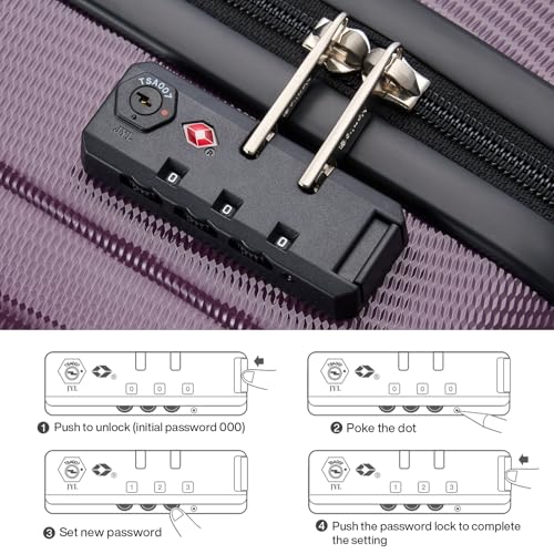 Luggage Sets 2 piece Carry On Luggage with Wheels PC Hard Shell Suitcases Lightweight Checked Travel Luggage Large Travel Suitcase Woman Men 20 (2 Count)