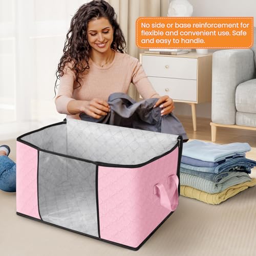 3 Pack Storage Bags for Clothes Blanket Storage Bins with Lids (3 Count)