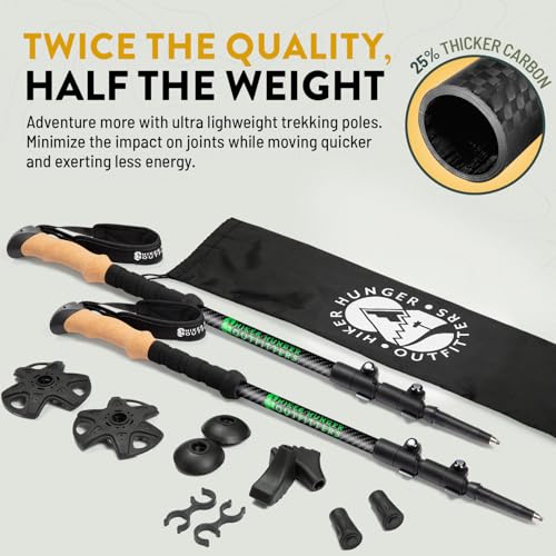 100% Carbon Fiber Trekking Poles by USA Brand