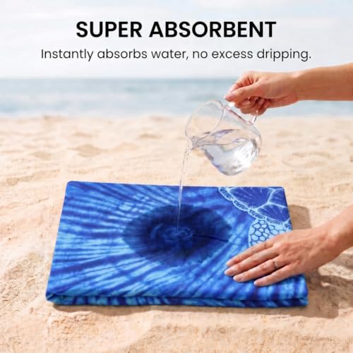 4 Pack Microfiber Beach Towel Oversized 71x32 Colorful Print Bulk (4 Count)