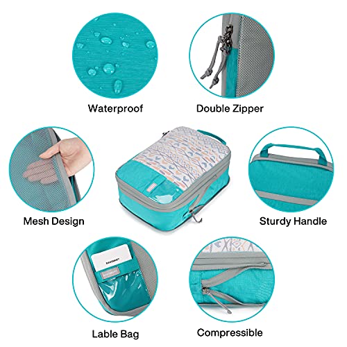 4 Set Compression Packing Cubes for Travel (6 Count)