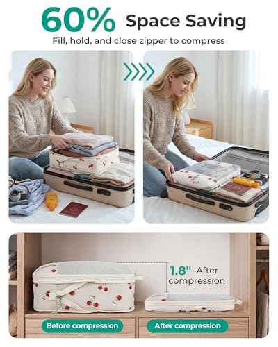 6 Set Compression Packing Cubes for Travel (6 Count)