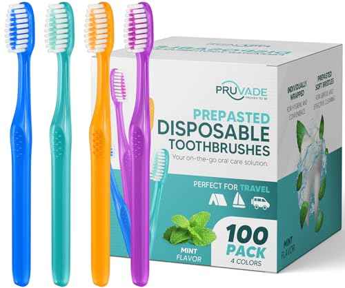 100 Pack Disposable Toothbrushes with Toothpaste (100 Count)