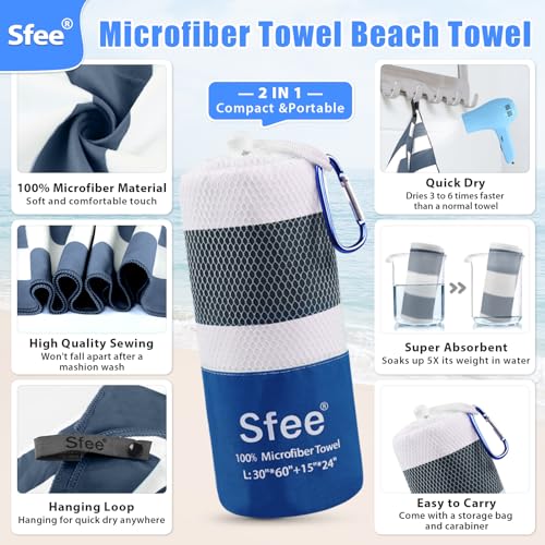 2 in 1 Microfiber Oversized Beach Towel