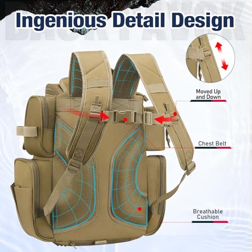 Fishing Backpack with 2 Rod Holders