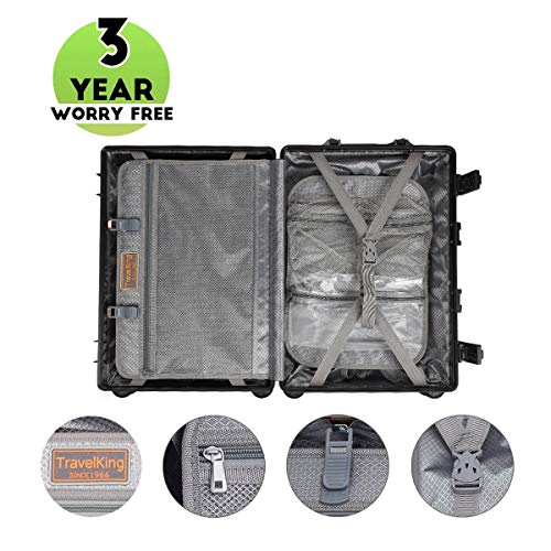 All Aluminum Luggage with TSA Locks Metal Hard Shell Zipperless Spinner Alloy Metal Suitcase