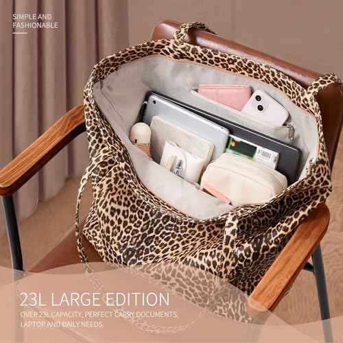 Large Tote Bag Vegan Leather 16L Casual Zipper Work Weekender
