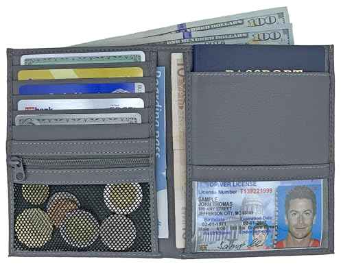 Deluxe Personalized Monogrammed Grey RFID Leather Passport Wallet
