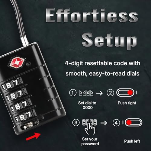 TSA Approved Luggage Locks with Search Alert Indicator (2 Count)