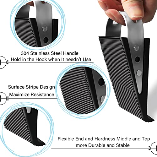 Door Stopper 2 Pack Black Heavy Duty Wedge That Holds Doors Firmly and Doesn’t Budge