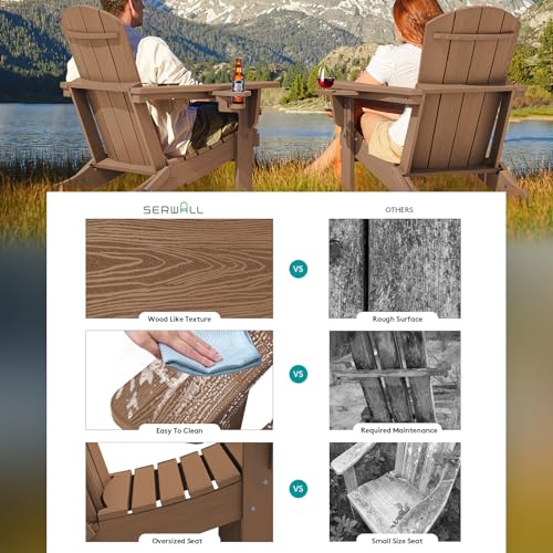 Outdoor Adirondack Chair Set of 4 with Cup Holders (4 Count)