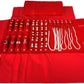 Velvet Travel Jewelry Case Roll Bag Organizer for Necklace Bracelet Earrings Ring (Black) (Red)