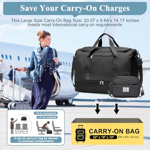 Travel Duffle Bag with Shoes Compartment (3 Count)