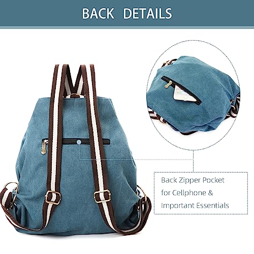 Women Canvas Backpack Daypack Casual Shoulder Bag