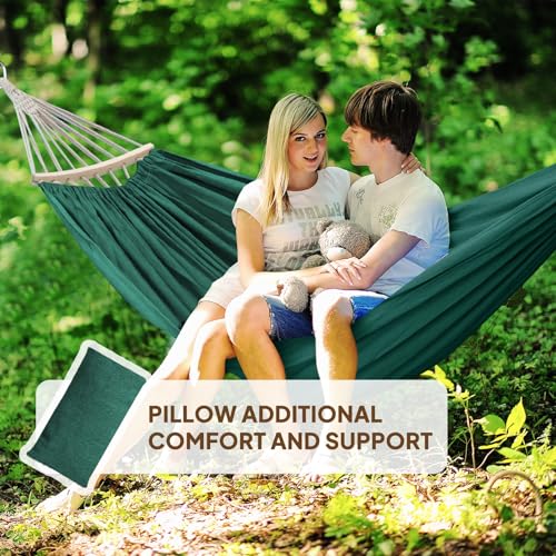 Cotton Hammock 8.9x4.9ft Holds Up to 660lbs Prevents Side