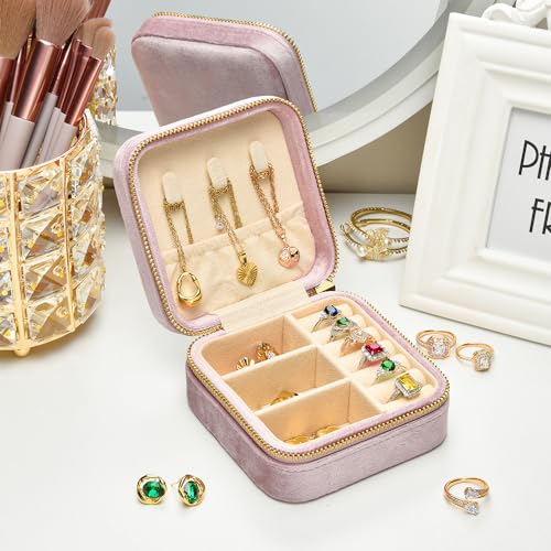 Plush Velvet Travel Jewelry Box