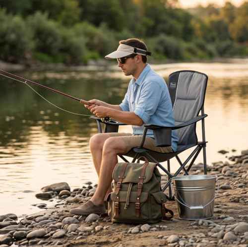 550 LBS Oversized Folding Camping Chair for Adults
