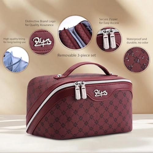 Travel Makeup Bag Cosmetic Bags for Women (3 Count)