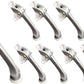 QCAA Heavy Duty Kickdown Door Stopper, 4", Zinc Die Cast, Satin Chrome, 8 Pack, Made in Taiwan