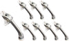 QCAA Heavy Duty Kickdown Door Stopper, 4", Zinc Die Cast, Satin Chrome, 8 Pack, Made in Taiwan