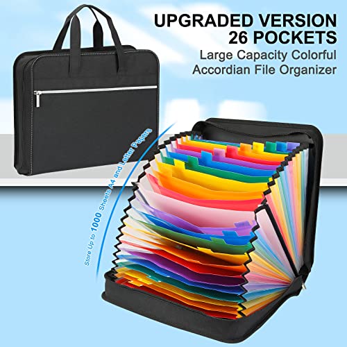 Heavy Duty Accordian File Organizer with Handle