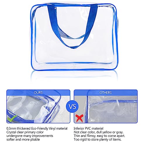 2Pcs Crystal Clear PVC Travel Toiletry Bag Kit for Women Men (2 Count)