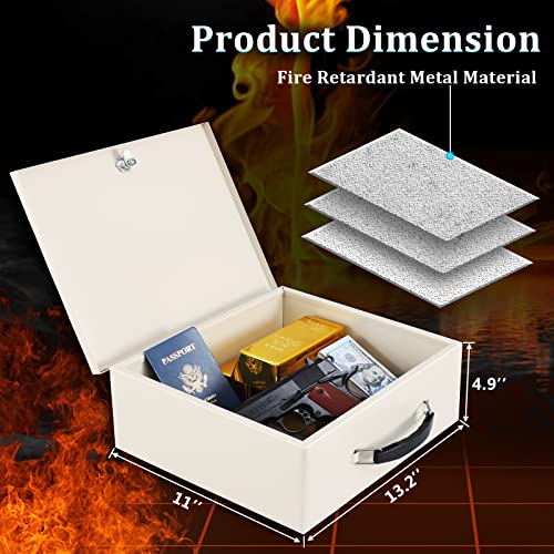 Fire Resistant Document Lock Box Safe with Key