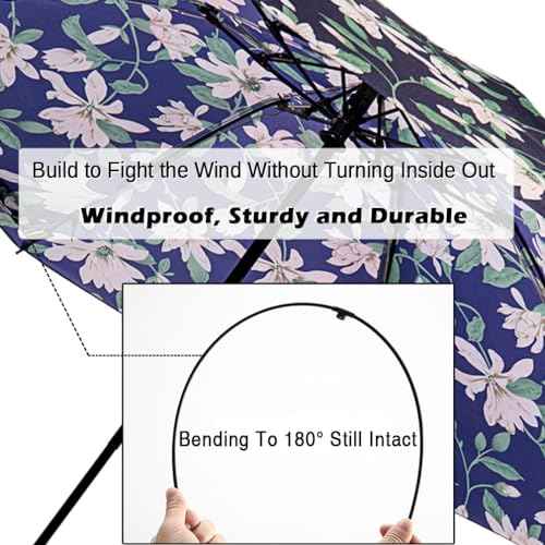 Umbrella Reverse Travel Umbrella Windproof Compact Folding