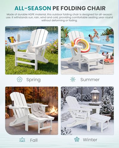 Folding Adjustable Adirondack Chair with Footrest