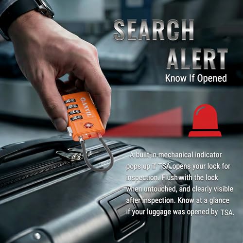 TSA Approved Luggage Locks with Search Alert Indicator (2 Count)