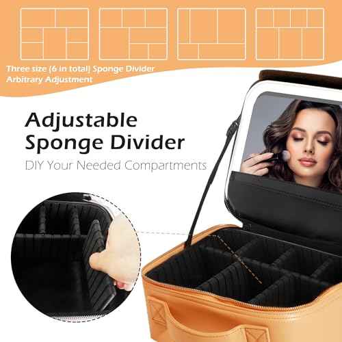 Travel Makeup Bag Cosmetic Bag Makeup Organizer Bag with Lighted Mirror