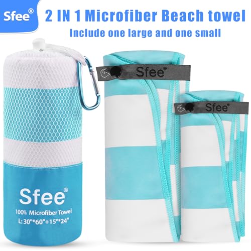 2 in 1 Microfiber Oversized Beach Towel (2 Count)