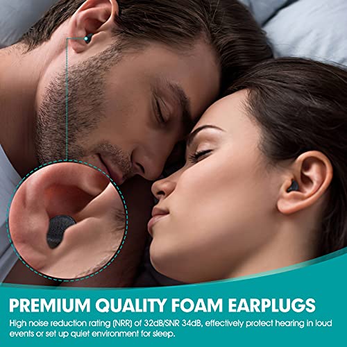 200 Pair Earplugs for Noise Cancelling Ultra Soft Foam Ear Plugs for Sleeping Noise Blocking Earplugs for Study Work Black Color (200 Count)