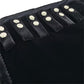 Velvet Travel Jewelry Case Roll Bag Organizer for Necklace Bracelet Earrings Ring (Black) (Black set)