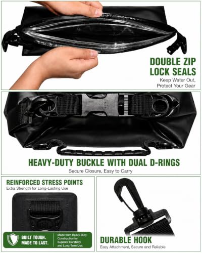 Waterproof Dry Bag with Double Zip (3 Count)