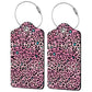 Pink Leopard Print Luggage Tags for Suitcases (2 Count)
