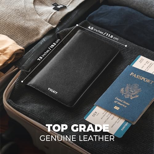 Passport Wallet for Travel RFID Blocking Premium Leather