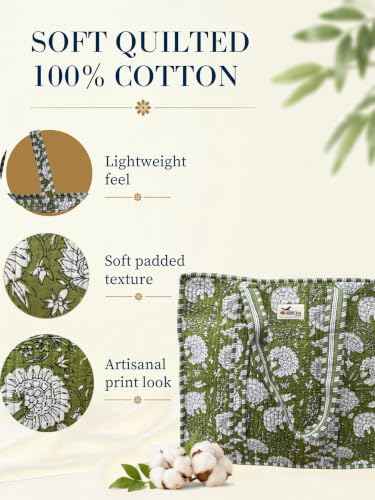 100% Cotton Quilted Tote Bag For Women